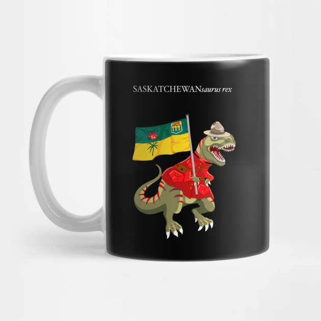 Clanosaurus Rex SASKATCHEWANsaurus rex Saskatchewan Canada Flag Tyrannosaurus Rex by BullShirtCo